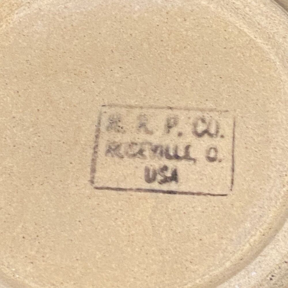 vintage robinson ransbottom mixing bowl RRP Co. blue spongeware rim blue wheat - Picture 4 of 7